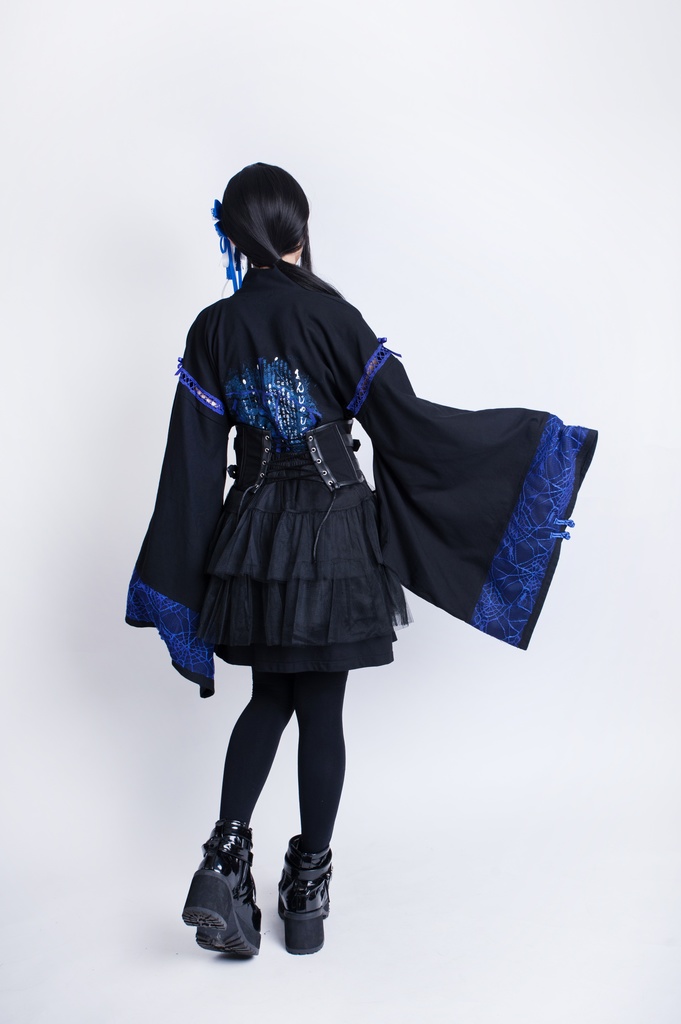 JillpunkオリジナルKERAアニメファンタジー 曼珠沙華彼岸花大正浪漫クモ網レース現代羽織和装ジャケットブレザー メンズ レディー V系カッコいい おしゃれ大きいサイズ男女兼用ファッション秋葉系