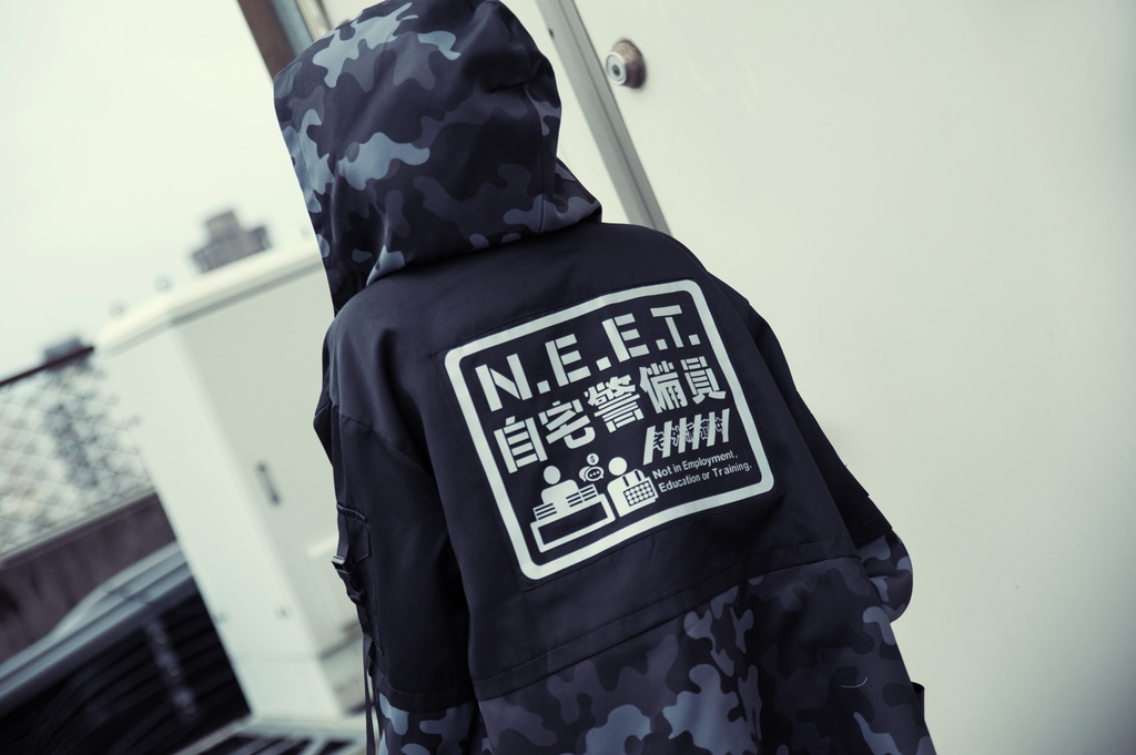 JillpunkオリジナルKERA アニメお宅機動警察NEET自宅警備隊ミリタリー戦術ポケット反射プリント耐水防水ウィンドウブレーカーパーカーゆったりジャケット パンクメンズ レディーズ おしゃれ大きいサイズ男女兼用ファッション秋葉系カッコいい