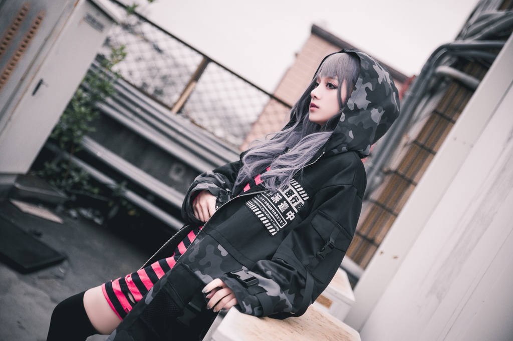 JillpunkオリジナルKERA アニメお宅機動警察NEET自宅警備隊ミリタリー戦術ポケット反射プリント耐水防水ウィンドウブレーカーパーカーゆったりジャケット パンクメンズ レディーズ おしゃれ大きいサイズ男女兼用ファッション秋葉系カッコいい