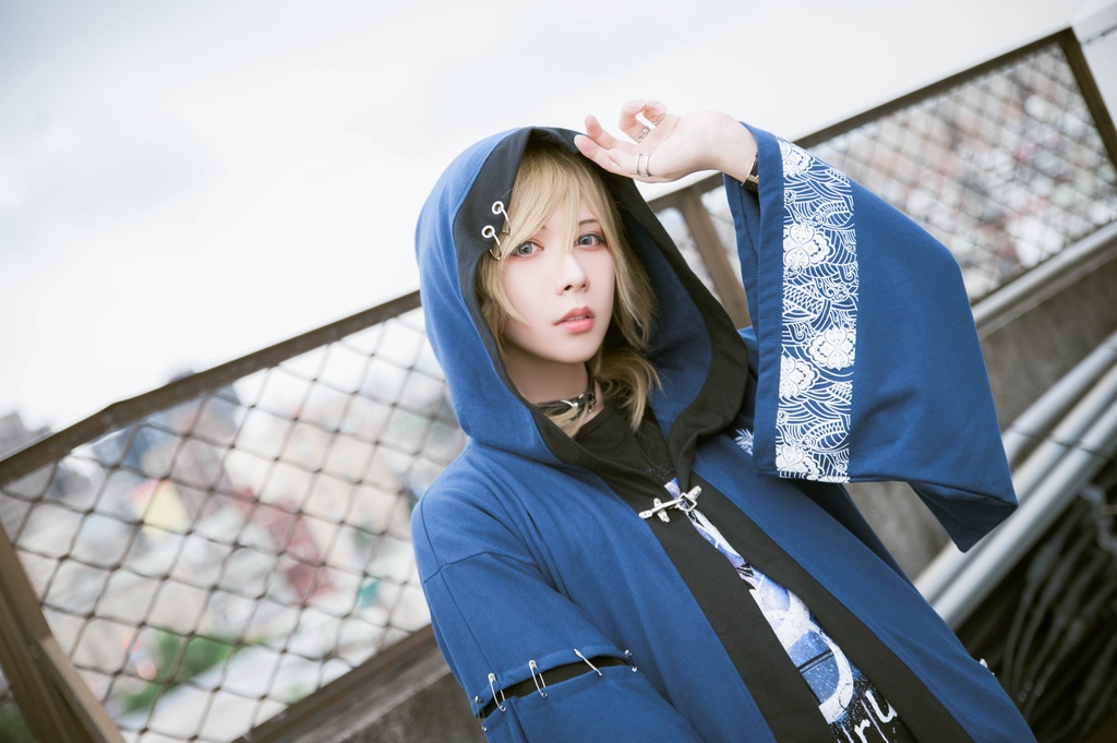 Jillpunk和風モード戦国武将物語 独眼竜伊達政宗 家紋刺繡 キモノスリーブ 安全ピンフード付き現代羽織 和装ジャケットブレザー オリジナル メンズ レディー V系カッコいい おしゃれ男女兼用ファッション秋葉系