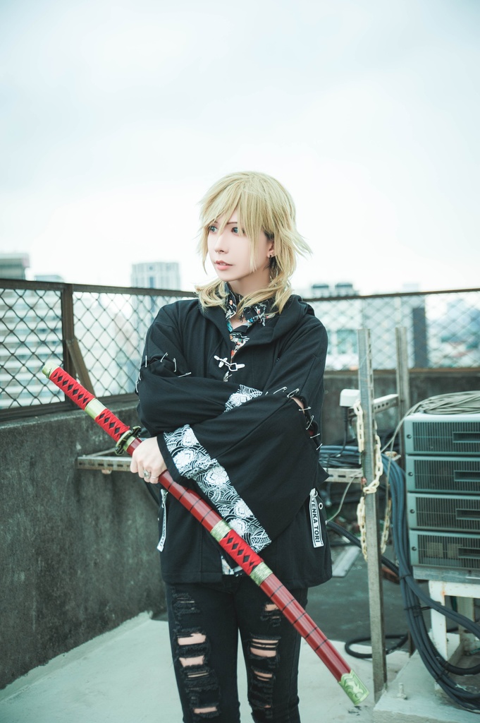 Jillpunk和風モード戦国武将物語 独眼竜伊達政宗 家紋刺繡 キモノスリーブ 安全ピンフード付き現代羽織 和装ジャケットブレザー オリジナル メンズ レディー V系カッコいい おしゃれ男女兼用ファッション秋葉系