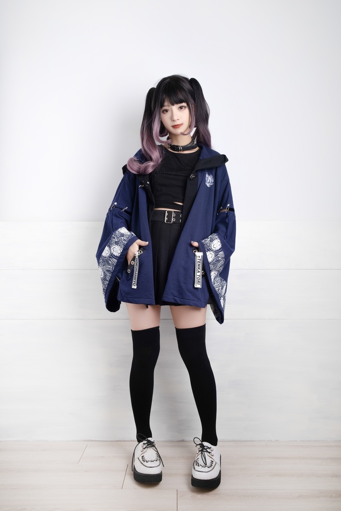 Jillpunk和風モード戦国武将物語 独眼竜伊達政宗 家紋刺繡 キモノスリーブ 安全ピンフード付き現代羽織 和装ジャケットブレザー オリジナル メンズ レディー V系カッコいい おしゃれ男女兼用ファッション秋葉系