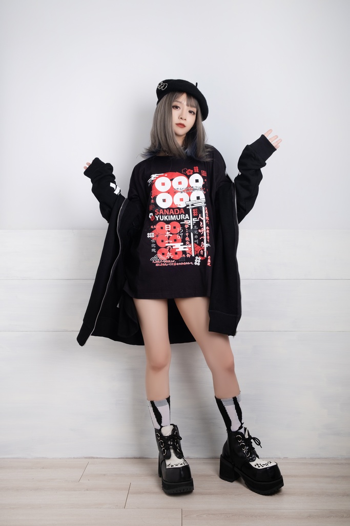 Jillpunkアニメ お宅和風 日本一の兵 真田幸村 六文銭 戦国旗印 プリント ゆったり半袖 Tシャツ Oversizeオーバーサイズ オリジナル メンズ レディーズ おしゃれ 男女兼用 ファッション 秋葉系 カッコいい