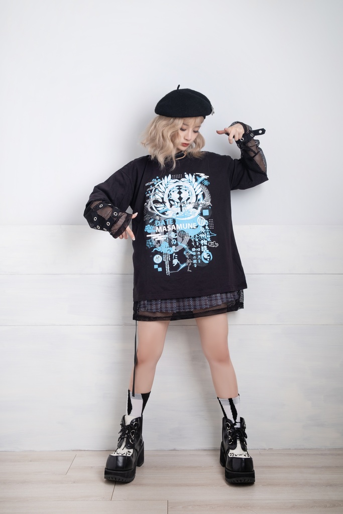 Jillpunkアニメ モード 戦国武将物語 独眼竜伊達政宗 プリント ゆったり半袖 Tシャツ Oversizeオーバーサイズ オリジナル メンズ レディーズ おしゃれ 男女兼用 ファッション 秋葉系 カッコいい