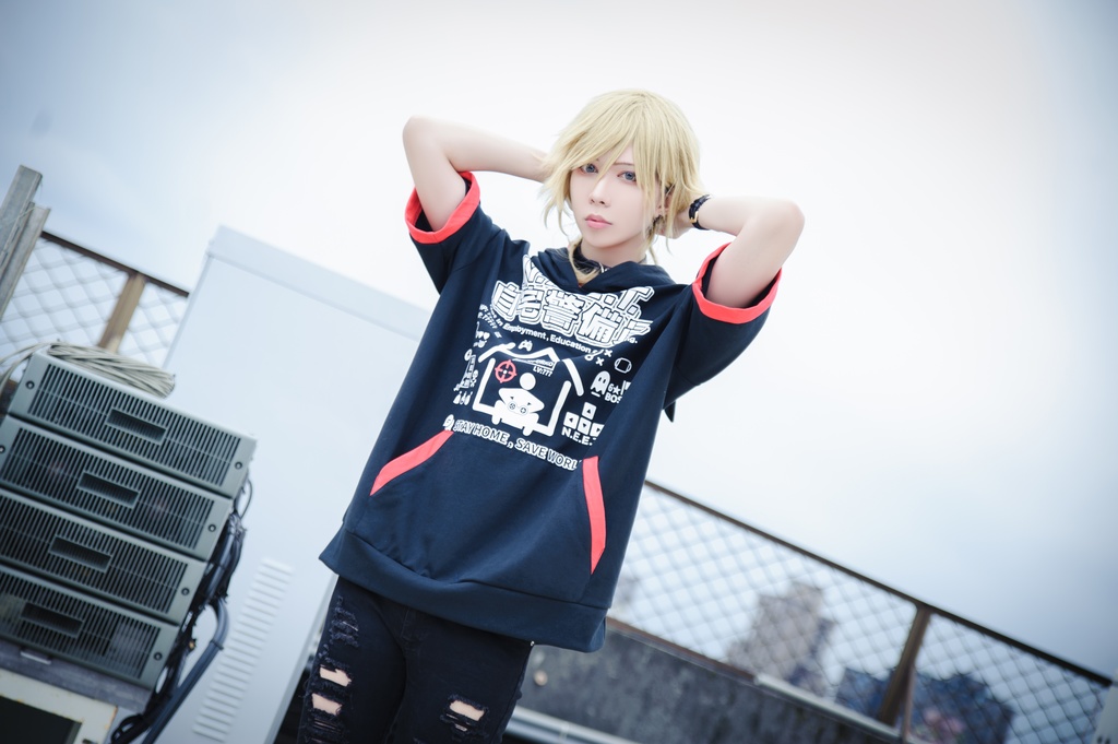 Jillpunkアニメ 可愛い お宅 ニ次コン 機動警察 NEET 自宅警備猫 プリント ゆったり半袖 猫耳 吸放湿性インナー モダールパーカ― Oversizeオーバーサイズ オリジナル メンズ レディーズ おしゃれ 男女兼用 ファッション 秋葉系