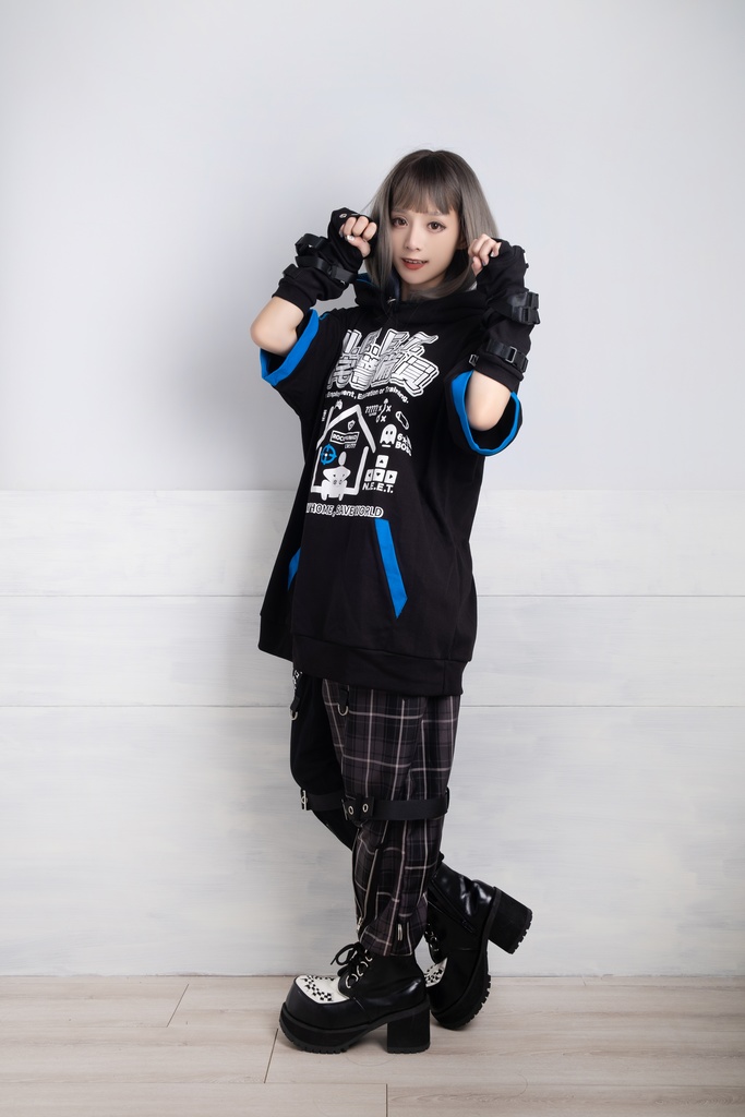 Jillpunkアニメ 可愛い お宅 ニ次コン 機動警察 NEET 自宅警備猫 プリント ゆったり半袖 猫耳 吸放湿性インナー モダールパーカ― Oversizeオーバーサイズ オリジナル メンズ レディーズ おしゃれ 男女兼用 ファッション 秋葉系