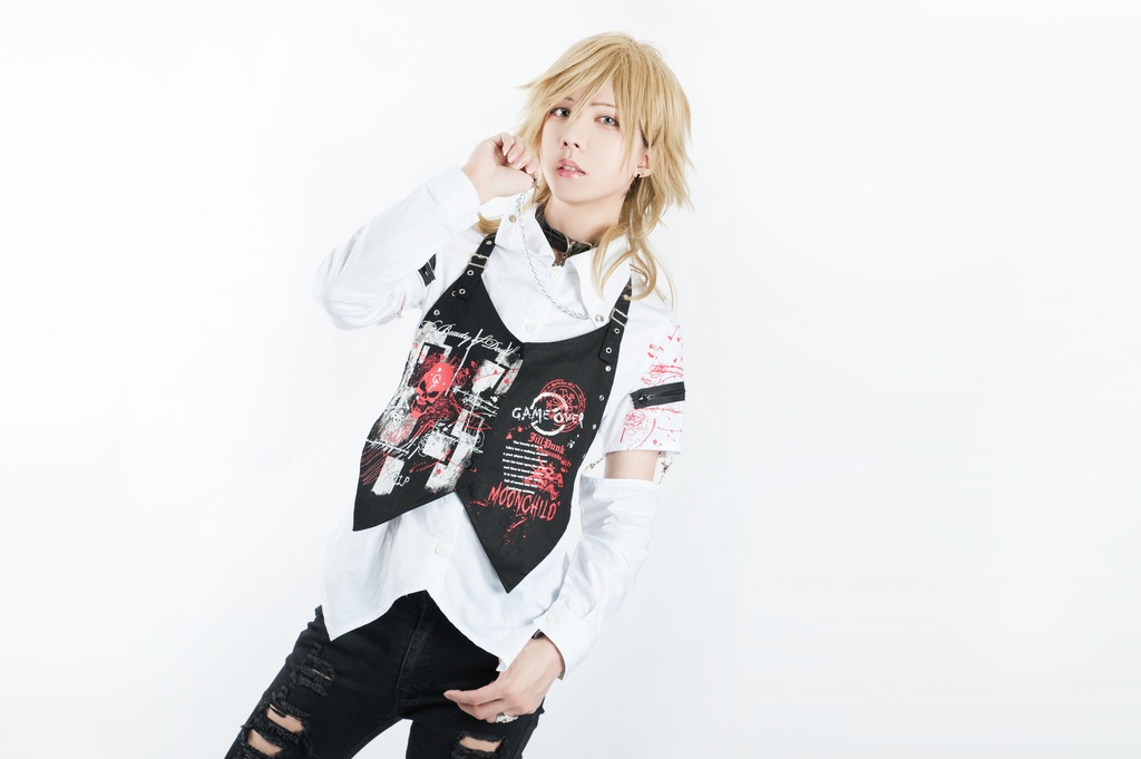 Jillpunk クラシックパンク ロック ヘヴィメタルスピリッツ 鉄チェーンウェストコートベスト アームカバー付き 半袖ドレスシャツ 2点セット オリジナルメンズ レディーズ おしゃれ男女兼用ファッション兄系カッコいい