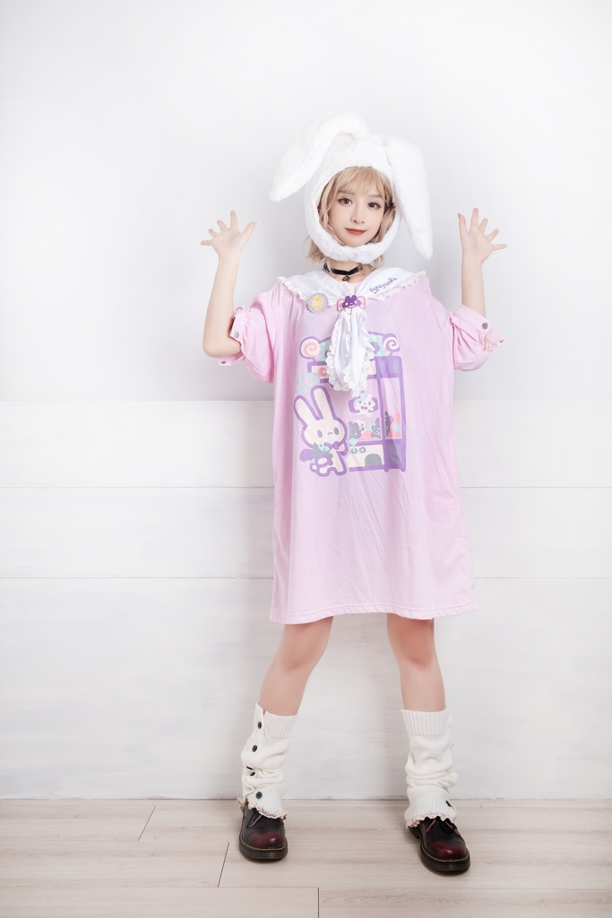 Jillpunkロリータ夢かわいい 可愛いおしゃれ 萌え テーマパーク クレーンゲーム ネクタイ付きレースヘム水兵服 兎耳セーラーカラー ゆったりワンピース・ドレス オリジナル原宿おしゃれ姫系森女