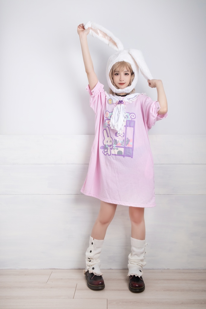 Jillpunkロリータ夢かわいい 可愛いおしゃれ 萌え テーマパーク クレーンゲーム ネクタイ付きレースヘム水兵服 兎耳セーラーカラー ゆったりワンピース・ドレス オリジナル原宿おしゃれ姫系森女