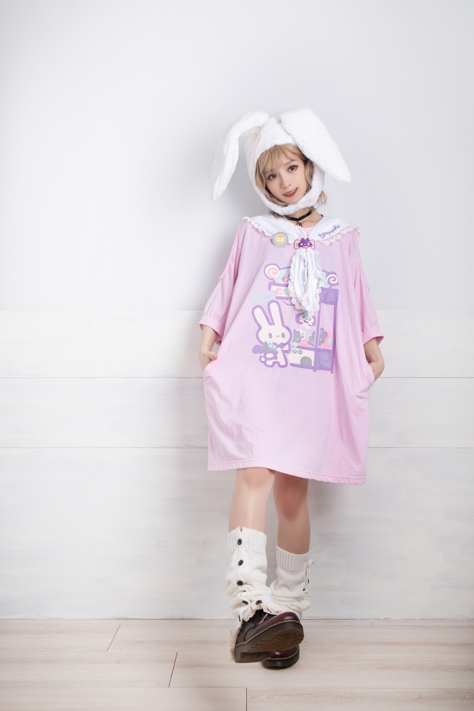 Jillpunkロリータ夢かわいい 可愛いおしゃれ 萌え テーマパーク クレーンゲーム ネクタイ付きレースヘム水兵服 兎耳セーラーカラー ゆったりワンピース・ドレス オリジナル原宿おしゃれ姫系森女