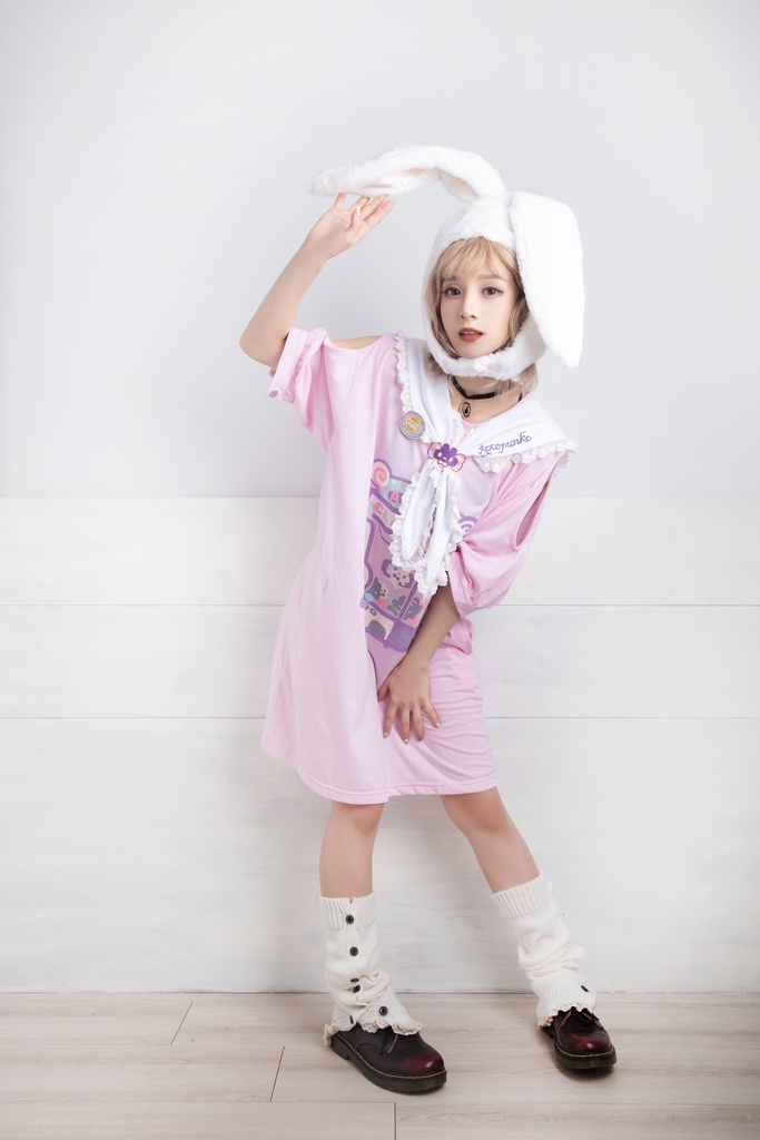 Jillpunkロリータ夢かわいい 可愛いおしゃれ 萌え テーマパーク クレーンゲーム ネクタイ付きレースヘム水兵服 兎耳セーラーカラー ゆったりワンピース・ドレス オリジナル原宿おしゃれ姫系森女