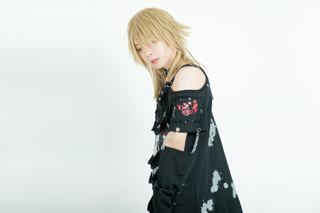 Jillpunk グランジパンク 悪夢心魔 インクプリント ワンショルダーカット 服ビリ 重ね着 アームカバー付き カットソーtシャツ セクシー ロック ヘヴィメタル オリジナルメンズ レディーズ おしゃれ男女兼用ファッションカッコいい