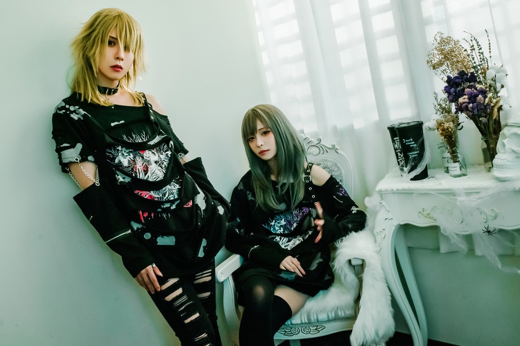 Jillpunk グランジパンク 悪夢心魔 インクプリント ワンショルダーカット 服ビリ 重ね着 アームカバー付き カットソーtシャツ セクシー ロック ヘヴィメタル オリジナルメンズ レディーズ おしゃれ男女兼用ファッションカッコいい