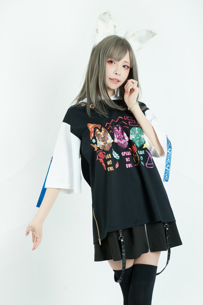 Jillpunk芝麻コラボアニメ 可愛い お宅 ニ次コン エジプト神話ベビー アヌビス守護神 犬耳 ゆったり半袖パーカ― オリジナル メンズ レディーズ おしゃれ 男女兼用 ファッション 秋葉系