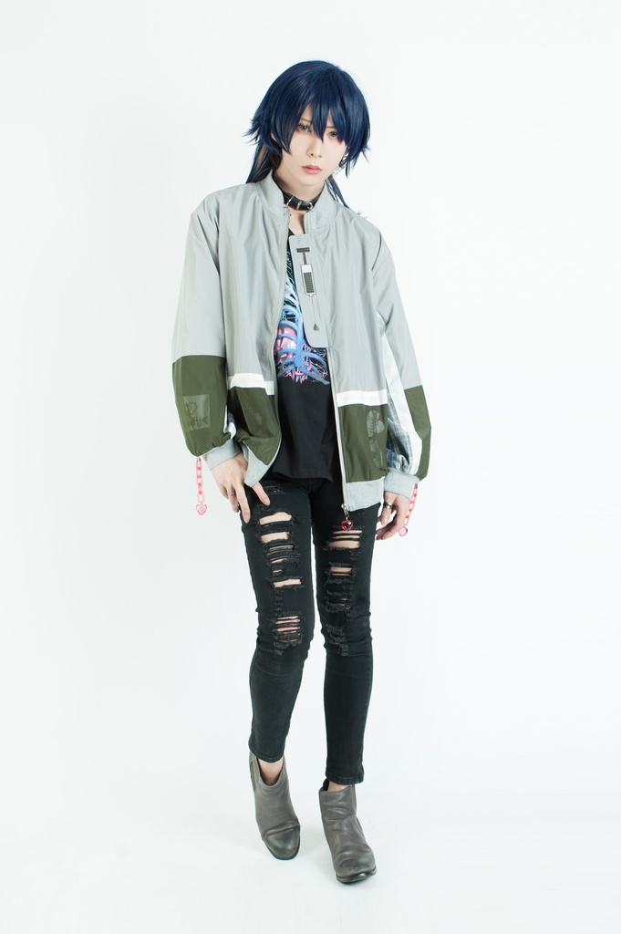 Jillpunkメンヘラ病みカワ rinihimmeコラボ ネコ救急隊猫 タータンチェック柄 チュールカバー タウンユース ジェリーチャーム付き 長袖ウィンドウブレーカー ジャケット オリジナル メンズレディース 森系 ロリータ おしゃれ可愛い地雷系萌え