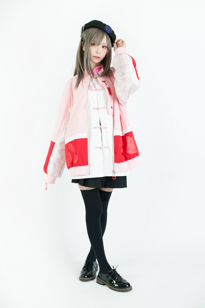 Jillpunkメンヘラ病みカワ rinihimmeコラボ ネコ救急隊猫 タータンチェック柄 チュールカバー タウンユース ジェリーチャーム付き 長袖ウィンドウブレーカー ジャケット オリジナル メンズレディース 森系 ロリータ おしゃれ可愛い地雷系萌え