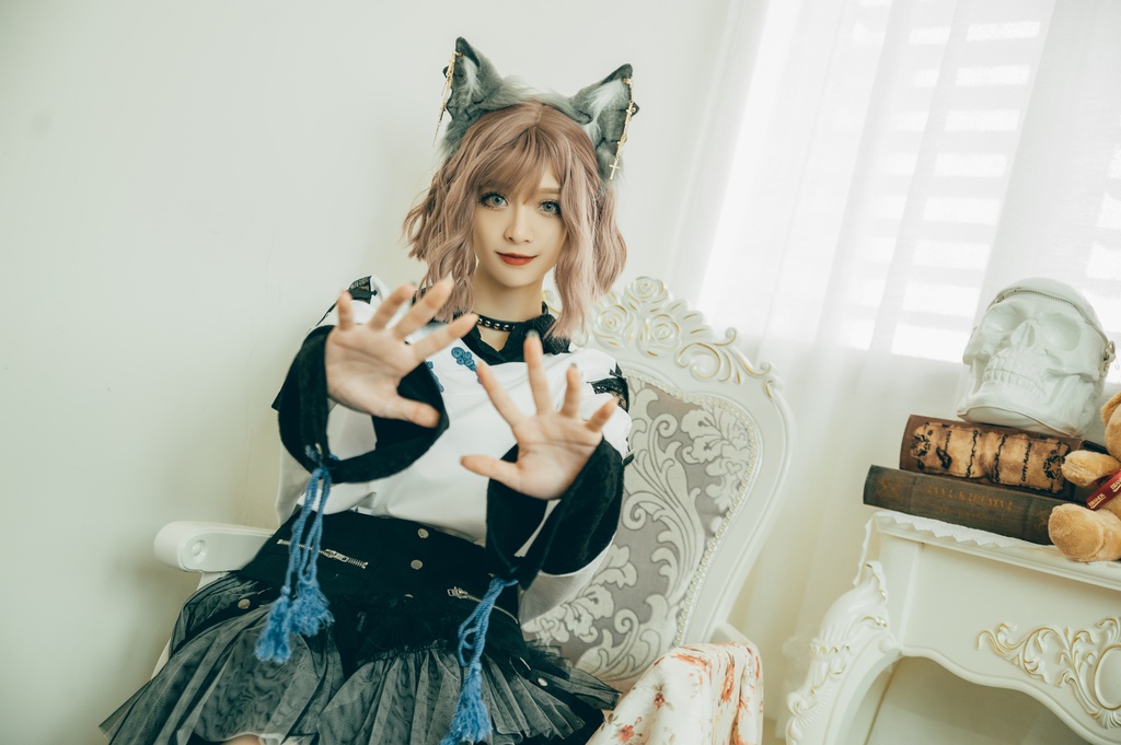 Jillpunk中華風チャイナモード OTOCHIコラボ 桔梗百合 オフショルダー 肩見せ 中国結び富貴結 重ね風 透けレース タッセルストラップ 長袖ブラウス カットソー 和風オリジナル メンズ レディーズ おしゃれ男女兼用ファッション セクシー