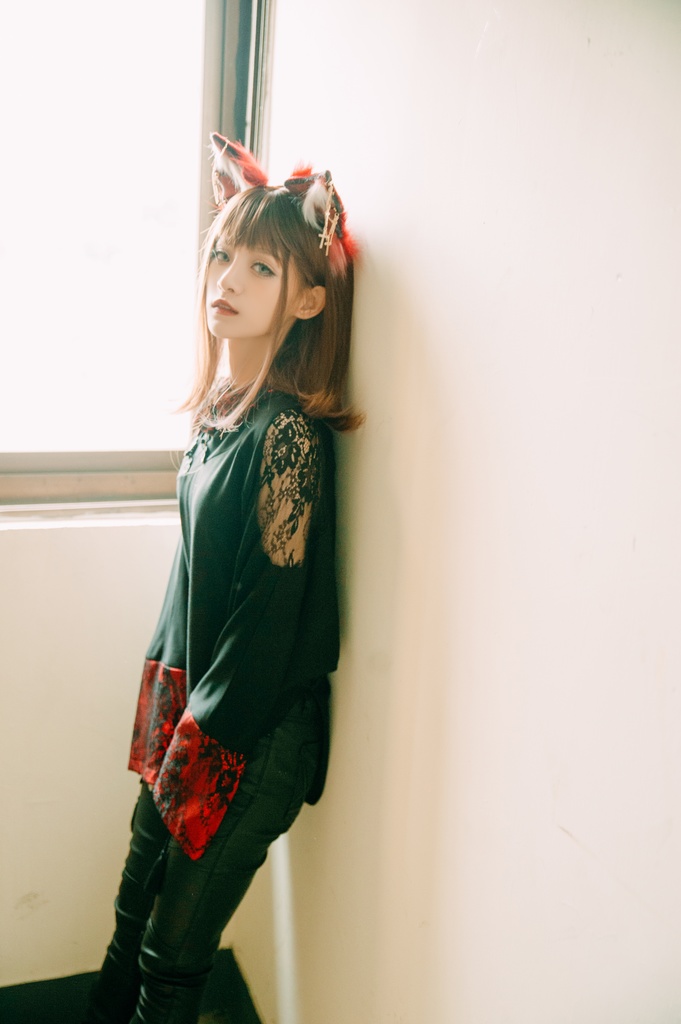 Jillpunk中華風チャイナモード OTOCHIコラボ 桔梗百合 オフショルダー 肩見せ 中国結び富貴結 重ね風 透けレース タッセルストラップ 長袖ブラウス カットソー 和風オリジナル メンズ レディーズ おしゃれ男女兼用ファッション セクシー