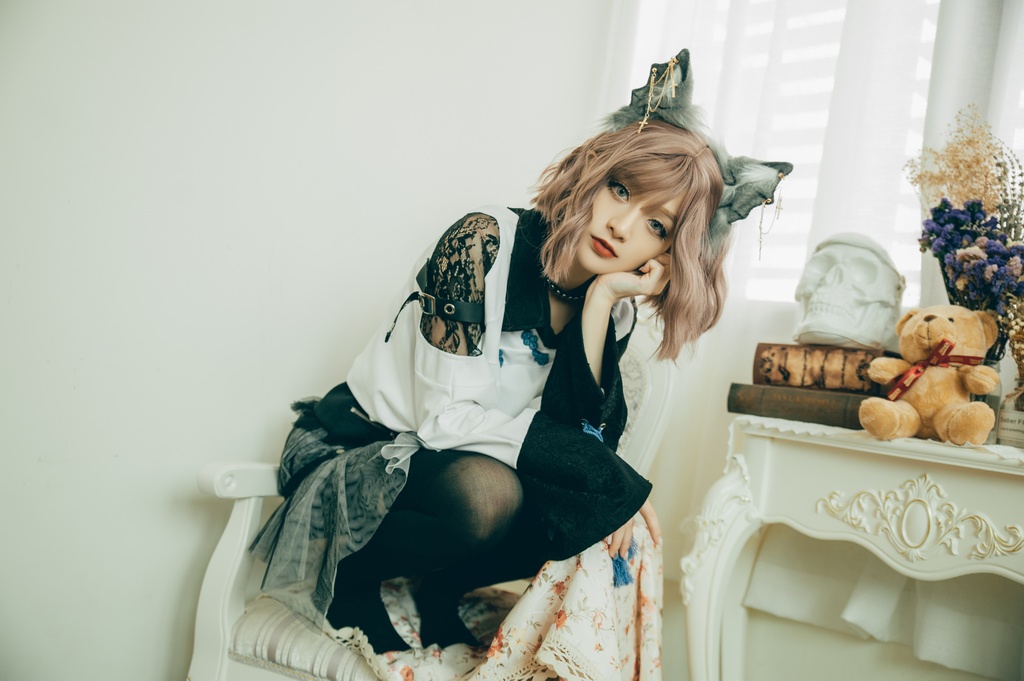 Jillpunk中華風チャイナモード OTOCHIコラボ 桔梗百合 オフショルダー 肩見せ 中国結び富貴結 重ね風 透けレース タッセルストラップ 長袖ブラウス カットソー 和風オリジナル メンズ レディーズ おしゃれ男女兼用ファッション セクシー