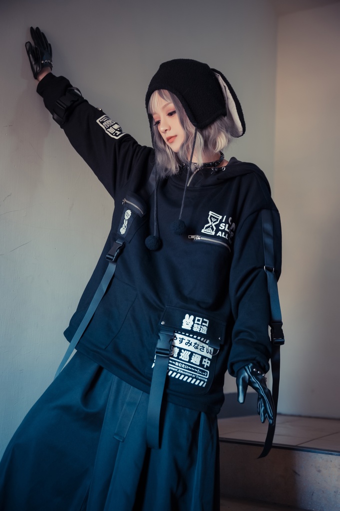 Jillpunkアニメ カッコいいお宅 ニ次コン 機動警察 NEET 自宅警備員 プリント 長袖 ワークスペック ゆったり フード付き ミリタリー迷彩 フィールドパーカ― オリジナル メンズ レディーズ おしゃれ 男女兼用 ファッション 秋葉系