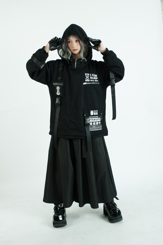 Jillpunkアニメ カッコいいお宅 ニ次コン 機動警察 NEET 自宅警備員 プリント 長袖 ワークスペック ゆったり フード付き ミリタリー迷彩 フィールドパーカ― オリジナル メンズ レディーズ おしゃれ 男女兼用 ファッション 秋葉系