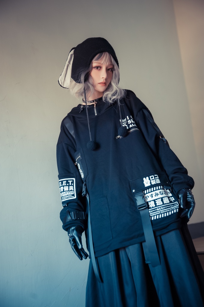 Jillpunkアニメ カッコいいお宅 ニ次コン 機動警察 NEET 自宅警備員 プリント 長袖 ワークスペック ゆったり フード付き ミリタリー迷彩 フィールドパーカ― オリジナル メンズ レディーズ おしゃれ 男女兼用 ファッション 秋葉系