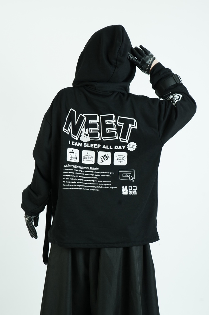 Jillpunkアニメ カッコいいお宅 ニ次コン 機動警察 NEET 自宅警備員 プリント 長袖 ワークスペック ゆったり フード付き ミリタリー迷彩 フィールドパーカ― オリジナル メンズ レディーズ おしゃれ 男女兼用 ファッション 秋葉系