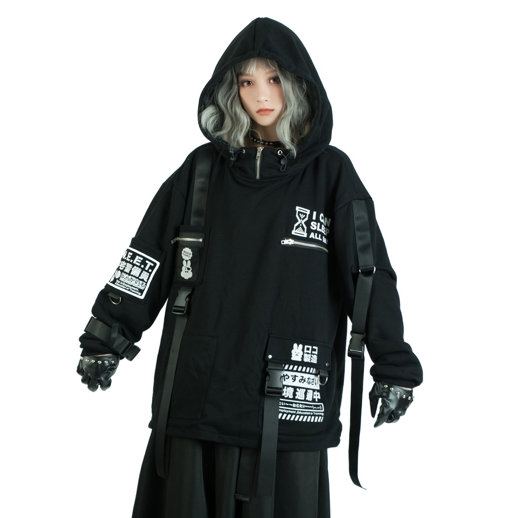 Jillpunkアニメ カッコいいお宅 ニ次コン 機動警察 NEET 自宅警備員 プリント 長袖 ワークスペック ゆったり フード付き ミリタリー迷彩 フィールドパーカ― オリジナル メンズ レディーズ おしゃれ 男女兼用 ファッション 秋葉系