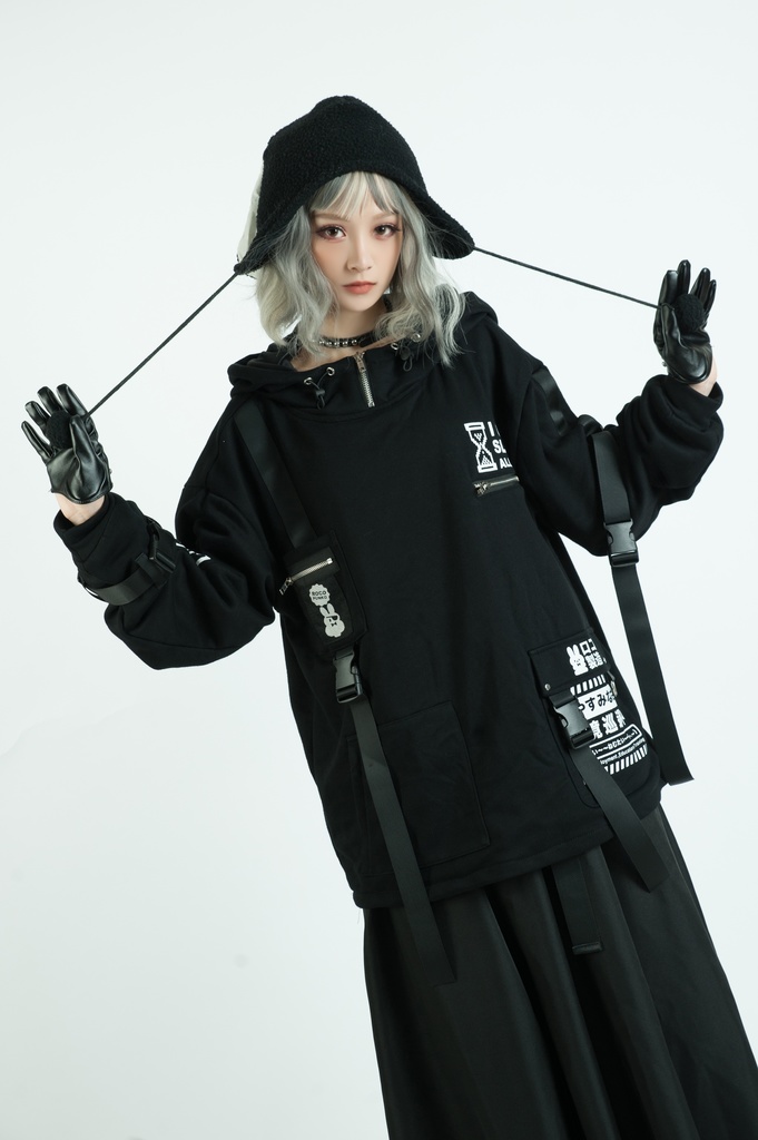 Jillpunkアニメ カッコいいお宅 ニ次コン 機動警察 NEET 自宅警備員 プリント 長袖 ワークスペック ゆったり フード付き ミリタリー迷彩 フィールドパーカ― オリジナル メンズ レディーズ おしゃれ 男女兼用 ファッション 秋葉系