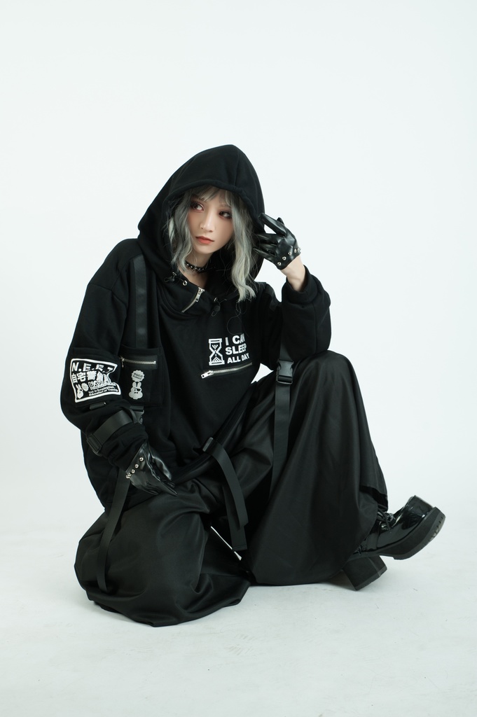 Jillpunkアニメ カッコいいお宅 ニ次コン 機動警察 NEET 自宅警備員 プリント 長袖 ワークスペック ゆったり フード付き ミリタリー迷彩 フィールドパーカ― オリジナル メンズ レディーズ おしゃれ 男女兼用 ファッション 秋葉系