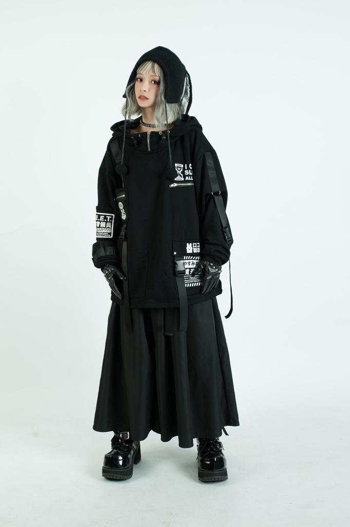 Jillpunkアニメ カッコいいお宅 ニ次コン 機動警察 NEET 自宅警備員 プリント 長袖 ワークスペック ゆったり フード付き ミリタリー迷彩 フィールドパーカ― オリジナル メンズ レディーズ おしゃれ 男女兼用 ファッション 秋葉系