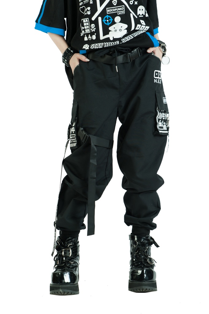 Jillpunkアニメ カッコいいお宅 ニ次コン 機動警察 NEET 自宅警備員 ワークスペック ジョガーパンツ ゆったり ミリタリー迷彩 オールシーズン ズボン テーパードパンツ オリジナル メンズ レディーズ おしゃれ 男女兼用 ファッション 秋葉系