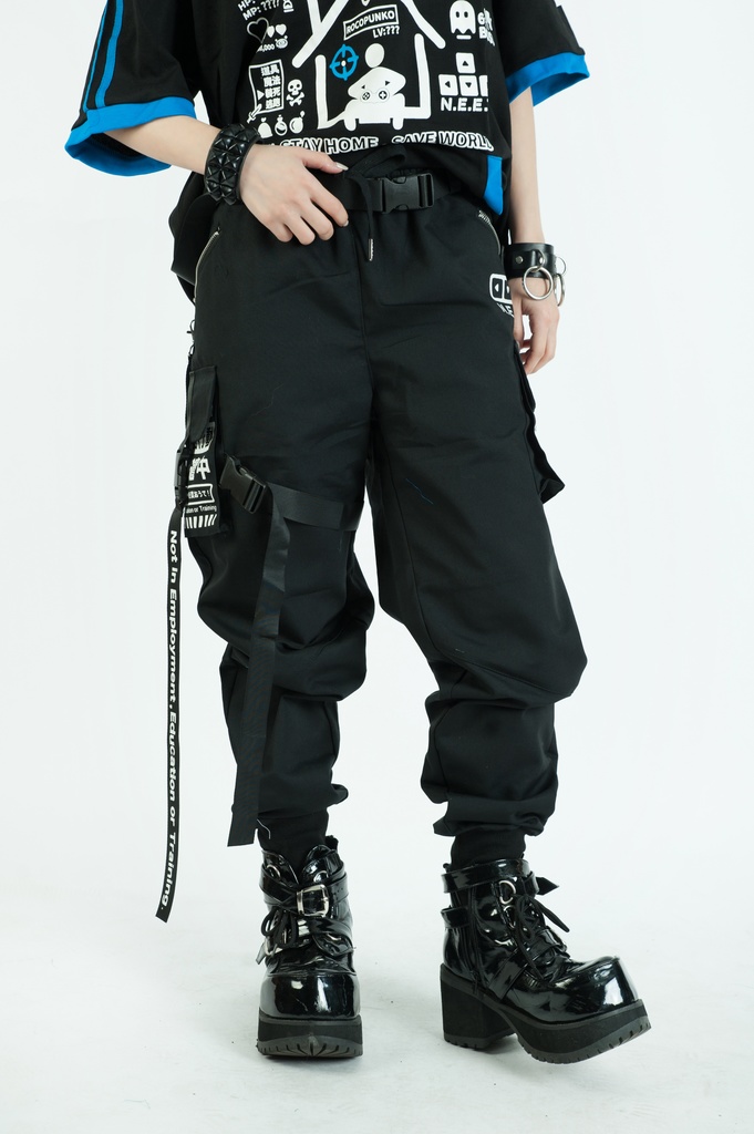 Jillpunkアニメ カッコいいお宅 ニ次コン 機動警察 NEET 自宅警備員 ワークスペック ジョガーパンツ ゆったり ミリタリー迷彩 オールシーズン ズボン テーパードパンツ オリジナル メンズ レディーズ おしゃれ 男女兼用 ファッション 秋葉系