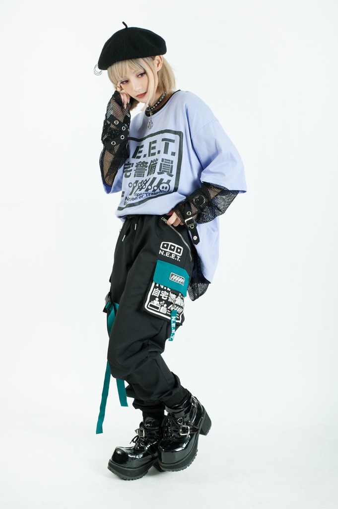 Jillpunkアニメ カッコいいお宅 ニ次コン 機動警察 NEET 自宅警備員 ワークスペック ジョガーパンツ ゆったり ミリタリー迷彩 オールシーズン ズボン テーパードパンツ オリジナル メンズ レディーズ おしゃれ 男女兼用 ファッション 秋葉系