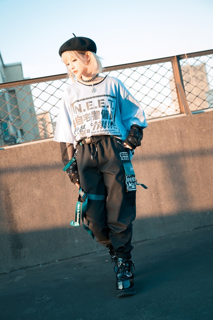 Jillpunkアニメ カッコいいお宅 ニ次コン 機動警察 NEET 自宅警備員 ワークスペック ジョガーパンツ ゆったり ミリタリー迷彩 オールシーズン ズボン テーパードパンツ オリジナル メンズ レディーズ おしゃれ 男女兼用 ファッション 秋葉系