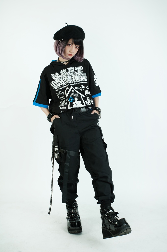 Jillpunkアニメ カッコいいお宅 ニ次コン 機動警察 NEET 自宅警備員 ワークスペック ジョガーパンツ ゆったり ミリタリー迷彩 オールシーズン ズボン テーパードパンツ オリジナル メンズ レディーズ おしゃれ 男女兼用 ファッション 秋葉系