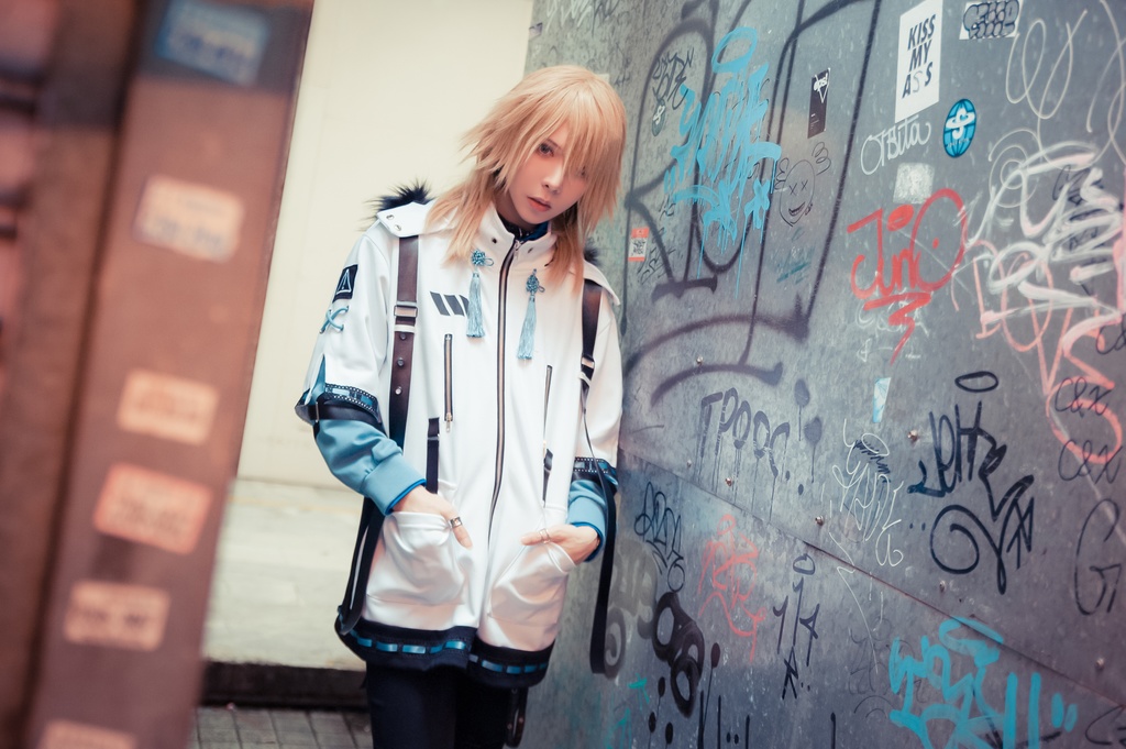 Jillpunk中華風チャイナモード アニメ ookamiciroコラボ 冬狐物語 妖狐 吉祥結びタッセル 狐耳 フェイクファー ハーネス付 重ね風パーカー コート フード付きジャケット オリジナルメンズ レディーズ おしゃれ男女兼用ファッション カッコいい