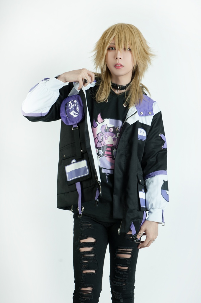 Jillpunk病みカワ 台湾画師蕾卡reikaコラボ 白日夢異星UFO エイリアン 痛バッグ 反対色 キルティング ゆったりパーカー フード付きジャケット オリジナルメンズ レディーズ カジュアル おしゃれ大きいサイズ男女兼用 可愛い