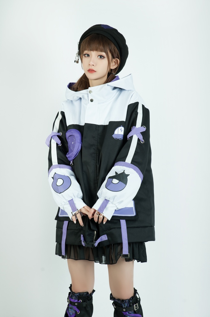 Jillpunk病みカワ 台湾画師蕾卡reikaコラボ 白日夢異星UFO エイリアン 痛バッグ 反対色 キルティング ゆったりパーカー フード付きジャケット オリジナルメンズ レディーズ カジュアル おしゃれ大きいサイズ男女兼用 可愛い