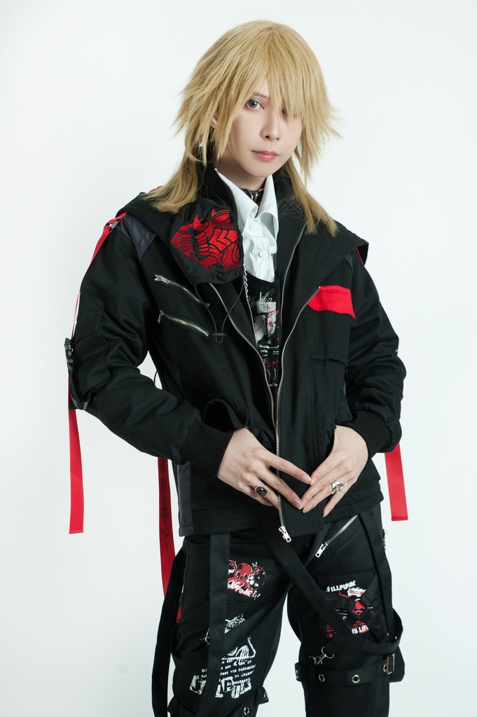 Jillpunkアニメ 二次コン イギリス画師Helloclonionコラボ 夜叉忍者 呪符ストラップ 重ね風 キルティング 刺繡 マスク付き パネルパーカー チャック付きフード ジャケット オリジナルメンズ レディーズ おしゃれ男女兼用 兄系 カッコいい0