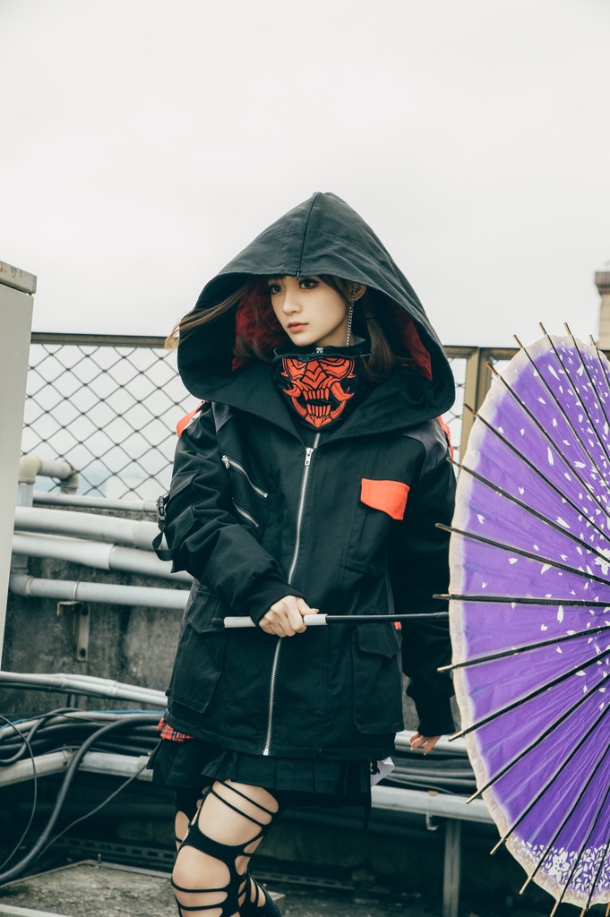 Jillpunkアニメ 二次コン イギリス画師Helloclonionコラボ 夜叉忍者 呪符ストラップ 重ね風 キルティング 刺繡 マスク付き パネルパーカー チャック付きフード ジャケット オリジナルメンズ レディーズ おしゃれ男女兼用 兄系 カッコいい0