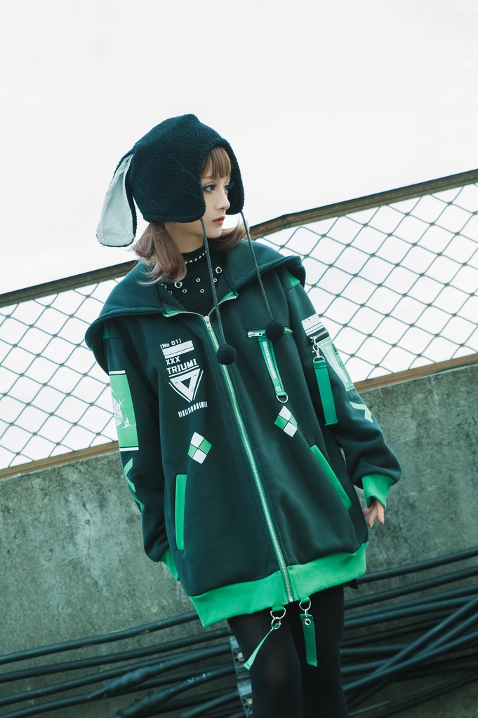 Jillpunkアニメファッション ニ次コン 鳥海鵜己コラボ 雲散楼鳥 ゲームモチーフ タクティカル ミリタリー 特殊部隊 裏起毛 ゆったりパーカー長袖 フード付きジャケット オリジナルメンズ レディーズ カジュアル おしゃれ男女兼用 兄系カッコいい