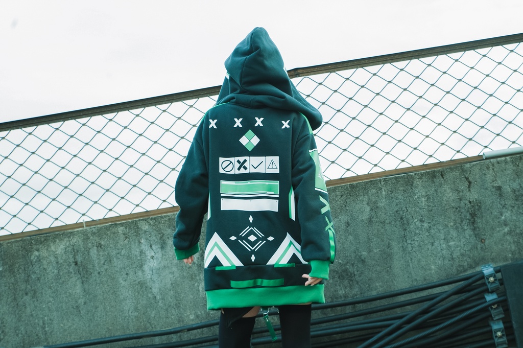 Jillpunkアニメファッション ニ次コン 鳥海鵜己コラボ 雲散楼鳥 ゲームモチーフ タクティカル ミリタリー 特殊部隊 裏起毛 ゆったりパーカー長袖 フード付きジャケット オリジナルメンズ レディーズ カジュアル おしゃれ男女兼用 兄系カッコいい