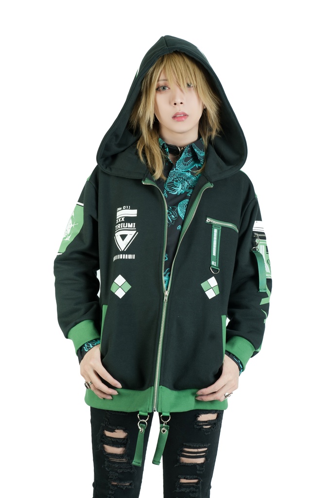 Jillpunkアニメファッション ニ次コン 鳥海鵜己コラボ 雲散楼鳥 ゲームモチーフ タクティカル ミリタリー 特殊部隊 裏起毛 ゆったりパーカー長袖 フード付きジャケット オリジナルメンズ レディーズ カジュアル おしゃれ男女兼用 兄系カッコいい