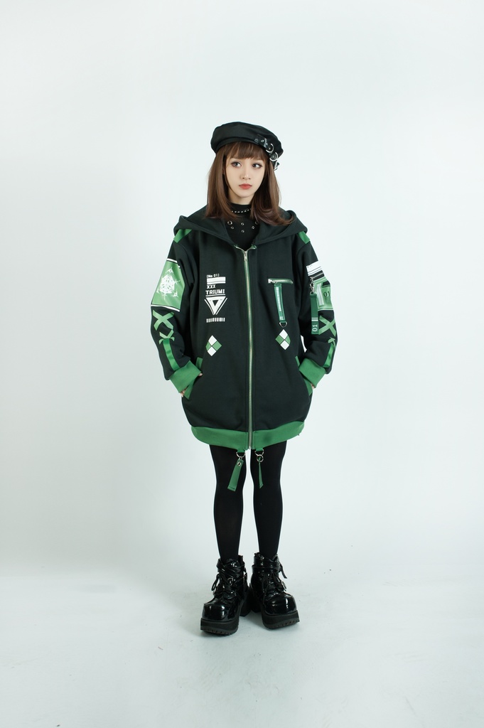 Jillpunkアニメファッション ニ次コン 鳥海鵜己コラボ 雲散楼鳥 ゲームモチーフ タクティカル ミリタリー 特殊部隊 裏起毛 ゆったりパーカー長袖 フード付きジャケット オリジナルメンズ レディーズ カジュアル おしゃれ男女兼用 兄系カッコいい