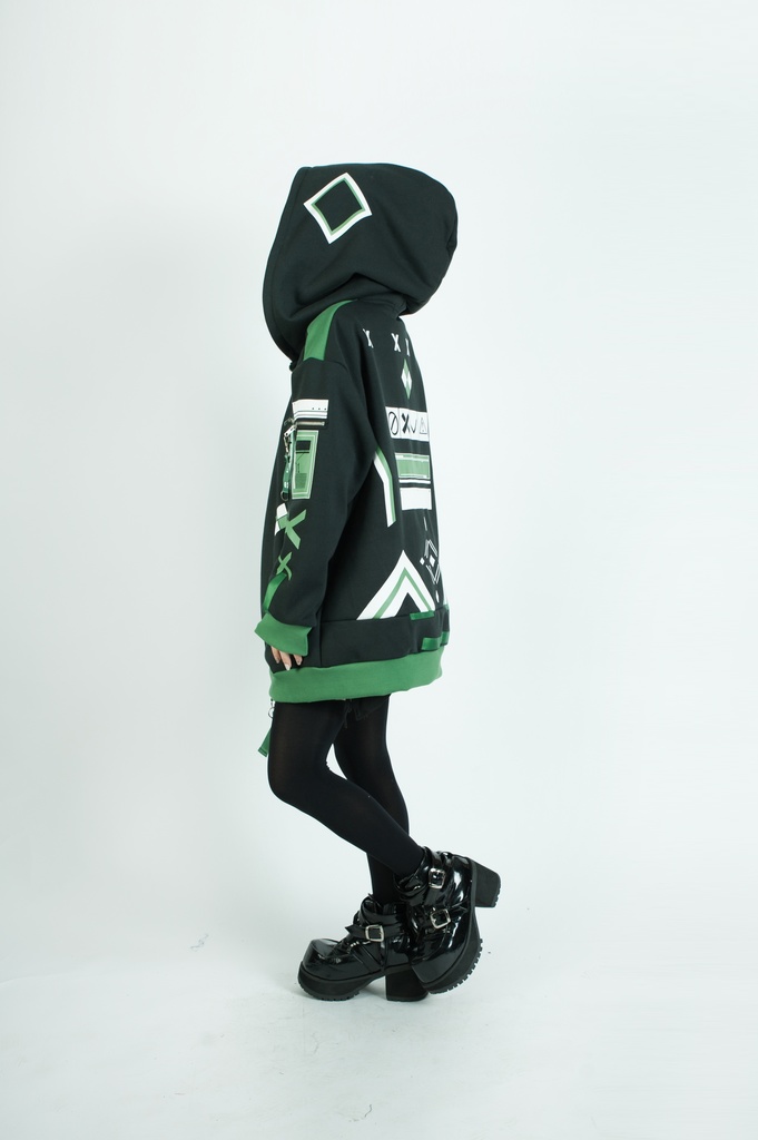 Jillpunkアニメファッション ニ次コン 鳥海鵜己コラボ 雲散楼鳥 ゲームモチーフ タクティカル ミリタリー 特殊部隊 裏起毛 ゆったりパーカー長袖 フード付きジャケット オリジナルメンズ レディーズ カジュアル おしゃれ男女兼用 兄系カッコいい