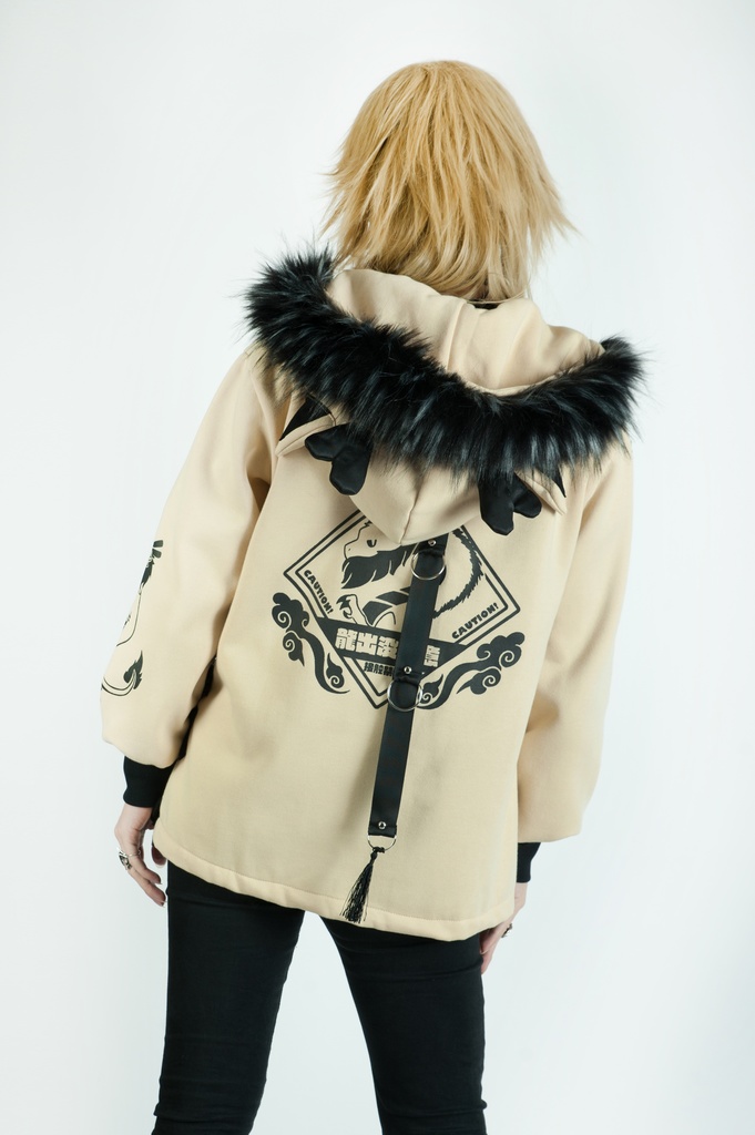 Jillpunk芝麻コラボ 中華風 チャイナモード 東方神獣 龍神王 龍角 クラスプ留め具 ゆったりパーカー 裏起毛 フード付きジャケット オリジナルメンズ レディーズ カジュアル おしゃれ大きいサイズ男女兼用カッコいい 兄系