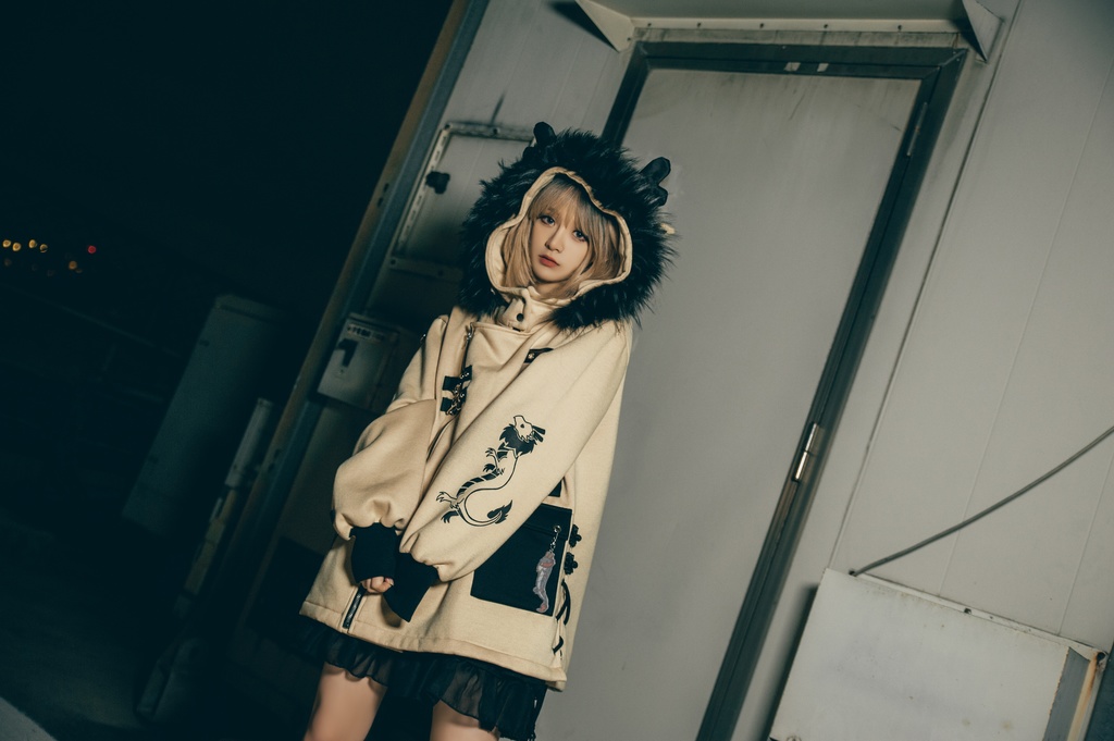 Jillpunk芝麻コラボ 中華風 チャイナモード 東方神獣 龍神王 龍角 クラスプ留め具 ゆったりパーカー 裏起毛 フード付きジャケット オリジナルメンズ レディーズ カジュアル おしゃれ大きいサイズ男女兼用カッコいい 兄系