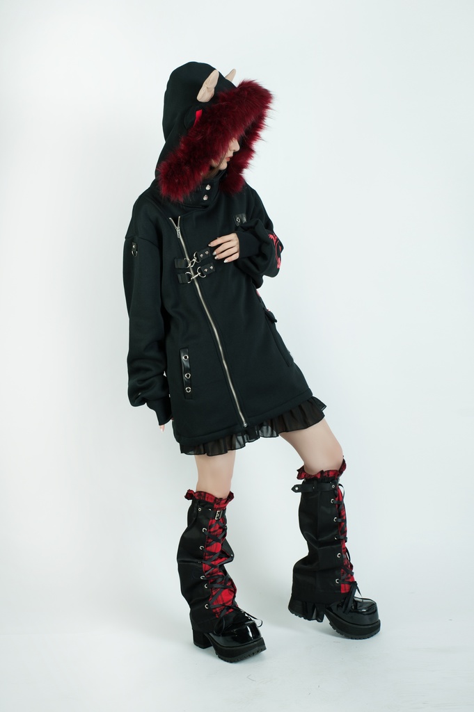 Jillpunk芝麻コラボ 中華風 チャイナモード 東方神獣 龍神王 龍角 クラスプ留め具 ゆったりパーカー 裏起毛 フード付きジャケット オリジナルメンズ レディーズ カジュアル おしゃれ大きいサイズ男女兼用カッコいい 兄系