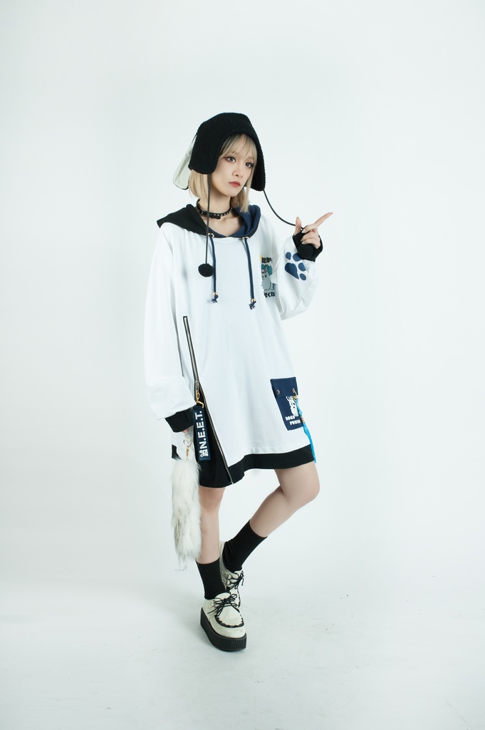 Jillpunk芝麻コラボ 中華風 チャイナモード 白面九尾狐X自宅警備員コラボ 狐耳 吉祥結びタッセル しっぽアクセサリー ゆったり 長袖パーカー フード付きトレーナー オリジナルメンズ レディーズ カジュアル おしゃれ大きいサイズ男女兼用可愛い秋葉系